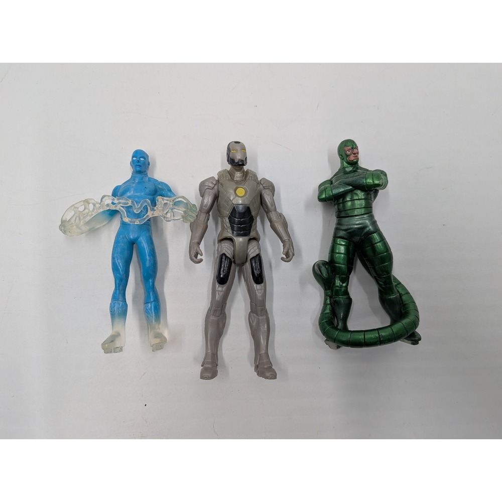 Marvel Superhero Action Figure Lot of 3 Iron Man Iceman Scorpion